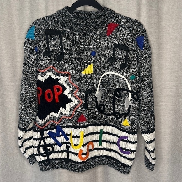 PINWHEELS VINTAGE MUSIC SWEATER (SIZE M) - Picture 1 of 9